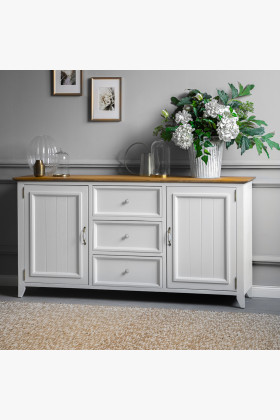 Holz Kommode Provence weiß-braun Kiefernholz Regal